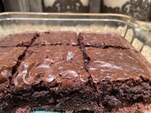 Baked brownies made on the Traeger 